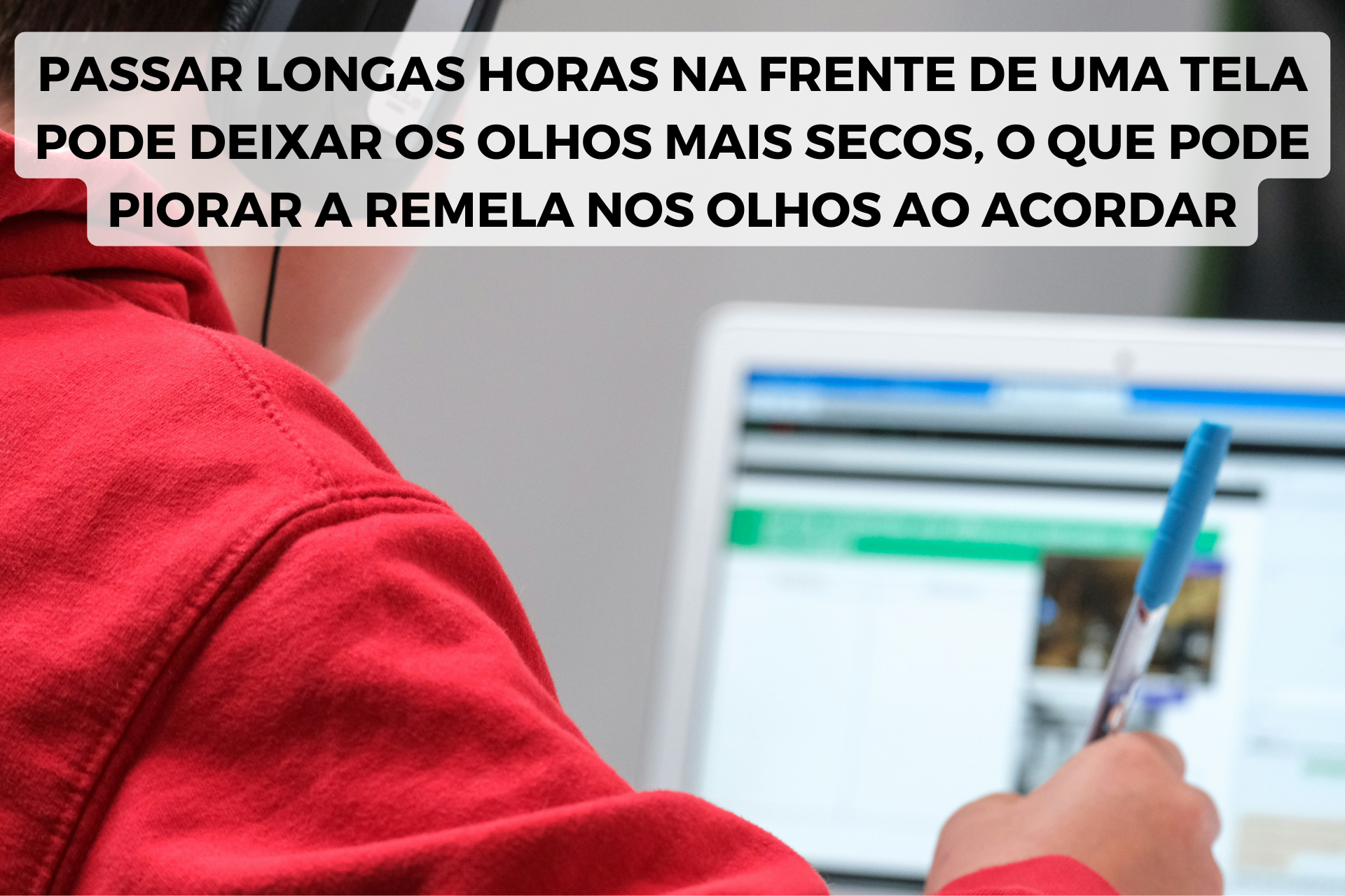 passar demasiado tempo em ecran